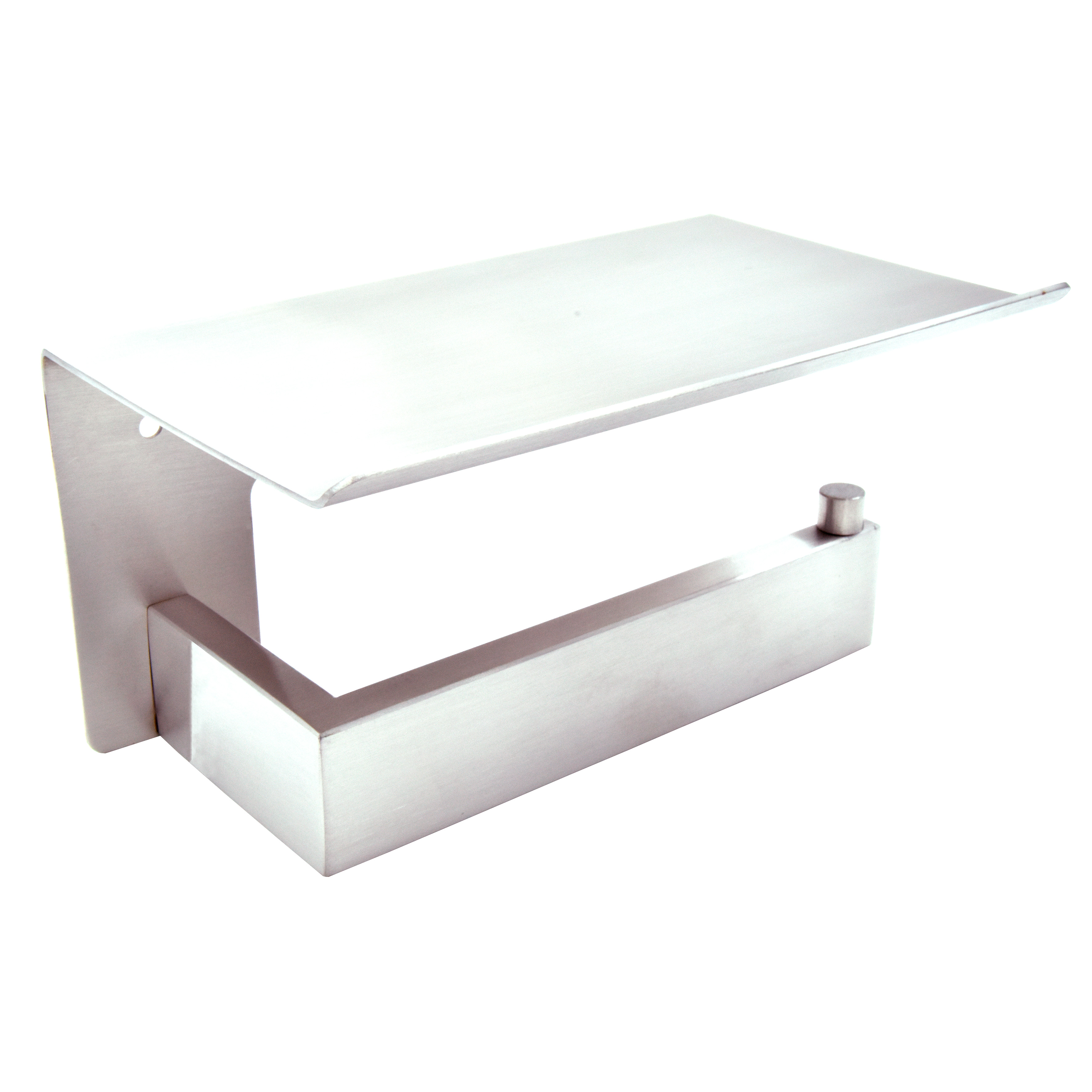 Toilet Roll Holder With Shelf Made Of Stainless Steel Bright Finish